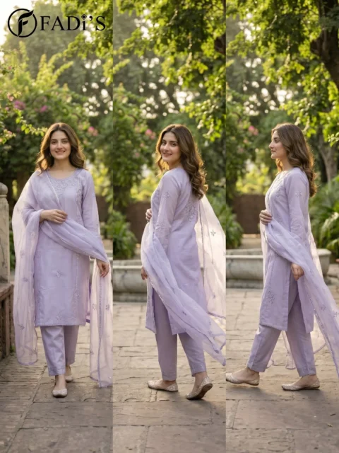 Lilac Embroidered 3 Piece Lawn Suit | Summer Luxury