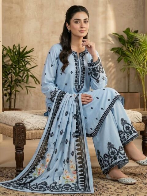 Peach Printed 3 Piece Lawn Suit | Summer Pastel Vol I